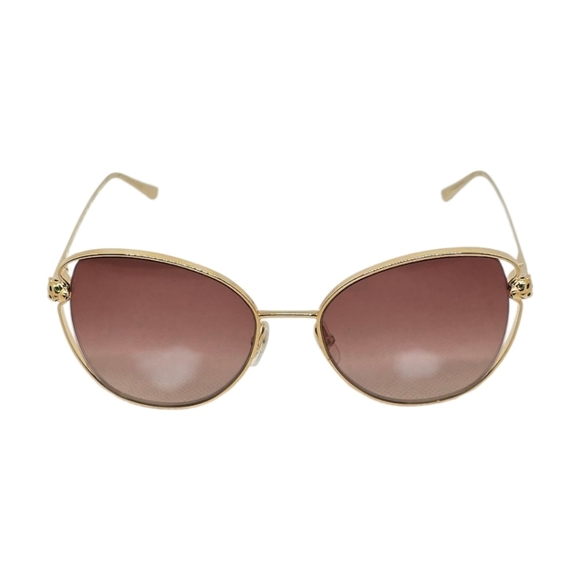 CARTIER SUNGLASSES ENAMEL Elegant Gold Sunglasses with pinkish Lenses - Picture 2 of 9